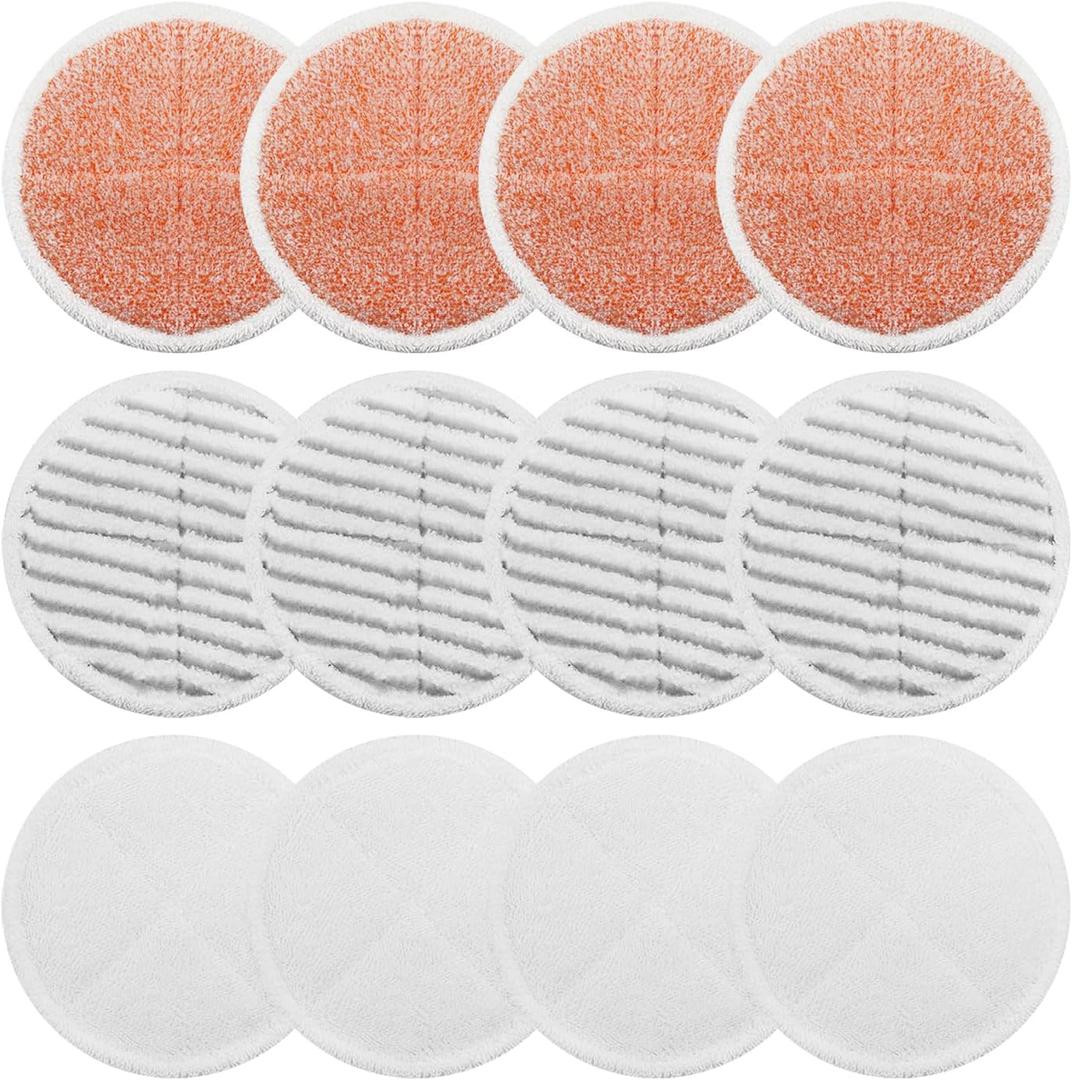 Spinwave Mop Pads Fit for Bissell Spinwave 20399 23157 23159 2039A 2124A 20393 2039T 2039W 20391 20395 2307 2315A Heavy Soft Scrubby Pads for Hardwood Floor Cleaning Replacement Pads(12Pack)
