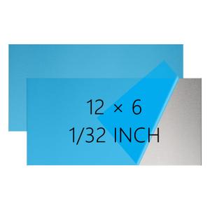 2 Pack 304 Stainless Steel Sheets Metal, 12" x 6" x 1/32" (0.8MM) Sheet Metal, Food Grade Steel Plate Perfect for DIY, Kitchen & Crafts, Corrosion Resistant for Automotive & HVAC