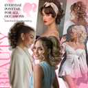 Clip on Ponytails for Women - 12 Inch Curly Ponytail Extension, Wavy Pony Tails Hair Extensions, Synthetic Hair Extensions Ponytail, Natural Hair Pieces for Women (Color: Dark Chocolate Brown)