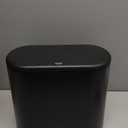 Black Slim Rectangular Plastic Can with Press Type Lid,12 Liter / 3.2 Gallon Narrow  Bin with Pop-up Lid for Toilet, Bedroom, Bathroom, Office, Kitchen, Powder Room