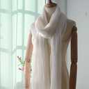 THEHAOTAO Women's Cotton Blend Scarves Light Soft Solid Long Scarf Gauze Wrap Shawl 8027 (Red)
