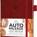 Clever Fox Auto Mileage Log Book Vehicle Logbook with Mileage, Expense, Gas Consumption & Lubrication Trackers Driving Logger for Car Records A5 Size, 1,674 Mileage Entries (Red)
