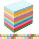 600 Count Colored Blank Index Cards, Unlined Index Cards 3x5Flash Cards Learning Memo Scratch Pad, Heavy Notecards for Studying School Office Supplies