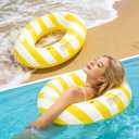 2PCS 37" Inflatable Pool Floats for Adult Striped Swim Ring Pool Floaties Inflatable Swimming Pool Raft Party Water Summer Beach Lounger Float Party Supplies