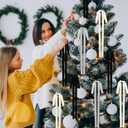 2 x Velvet Bows for Christmas Tree, 23.6x11.8 Inch Large Vintage Velvet Christmas Bows Xmas Tree Door Wreath Staircase Bow Ribbon Decor Indoor Outdoor Xmas Decorations (Mix Color, 12pcs, Style 4)