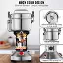 VEVOR 550g Electric Grain Mill Grinder, High Speed 2000W Commercial Spice Grinders, Stainless Steel Pulverizer Powder Machine, for Dry Grains Spices Cereals Coffee Corn Pepper, Straight Type