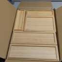 Stack Bamboo Drawer Organizer Set of 5, Kitchen Utensil, Flatware&Silverware Organizer-Wood Laminated Stackable for Kitchen, Bedroom, 13.4''x4.5''*2+10.2''x3.3''*2+10.2''x6.7''*1