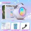 Automatic Bubble Machine for Kids & Toddlers, Rechargeable 15000+ Bubbles Per Minute with 90/360 Rotation & LED Light - Bubble Blower for Birthday Wedding Outdoor Party Gifts