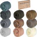 Lemonfilter Needle Felting Wool,10 Colors Natural Soft Fibre Wool Roving (10g/Color) for DIY Craft Materials,Beginner Needle Felting Supplies for Hand Spinning Weaving Knitting and Home Decor(Brown)