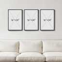 Framed Blue and Grey Abstract Wall Art, 3 Piece Modern Canvas Prints Paintings Artwork for Walls, Minimalist Abstract Block Pictures for Living Room Dining Room Lounge Bedroom Wall Decor 16x24 In