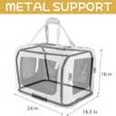Extra Large Cat Carrier Soft Sided, Portable Small Dog Carrier for 2 Cats, 24"x16.5"x16" Car Travel Folding Comfortable Design, Khaki