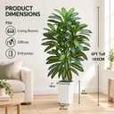 Artificial Dracaena Tree, 6FT Fake Tree White Planter