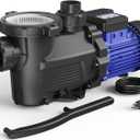 AQUASTRONG In/Above Ground Pool Pump, 2HP Single Speed, 115V, with High Flow 8917 GPH, Powerful Self Primming Swimming Pool Pumps with Filter Basket