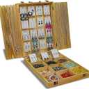 Jewelry Display Case for Vendors, Earring Case, Multi-Layer Storage Holder for Earrings, Bracelets necklaces and Rings (Brown)