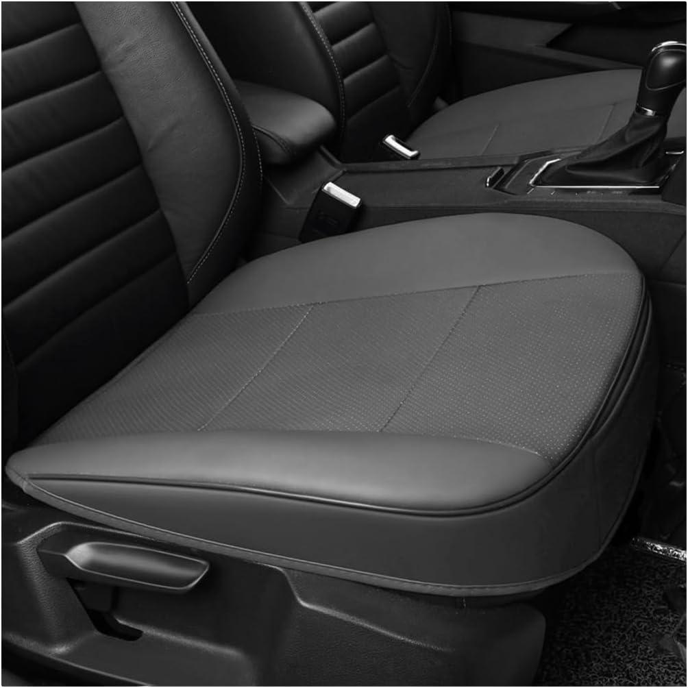 Mandark 2PCS Car Seat Cover, Bottom Full Wrapped Vehicle Front Seat Protector, Anti-Slip Breathable Leather Automotive Seat Cushion Pad Accessories, Universal for Sedan SUV Truck (Grey)