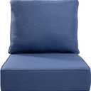 Luxury 24x24x6 Outdoor Cushions - Water&UV&Fade Resistant 1 Set Zippered Patio Furniture Cushion for Wicker Dining Rocking Swivel Chairs Loveseat Couch Sectional Sofa - Navy Blue