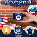 4th of July Star Shaped Flameless Candles with Remote and Timer, Real Wax Red White and Blue LED Candles, 250th Anniversary Patriotic Battery Operated Fourth of July Decor Set