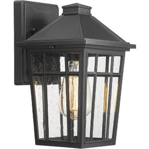 Darkaway Outdoor Sconce Lights Wall Light Fixtures, Front Porch Light Outdoor Wall Anti-Rust Waterproof Aluminum with Glass Exterior Light Fixture for Patio, Yard, Doorway, Garage(1 Pack, Black)