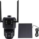 4K Dual Lens Solar Security Camera Wireless Outdoor, 360 PTZ Dome Cam for Home Security with Color Night Vision, Human Detection