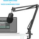 Razer Seiren Mini Boom Arm with Pop Filter - Mic Stand with Foam Cover Windscreen Compatible with Razer Seiren Mini Streaming Microphone by YOUSHARES