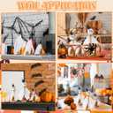 Chunful 3 Set Halloween Home Decor Indoor Primitive Halloween Ghost on Wooden Stand with Witch Hat Broom Spooky Ghost Fall Decor for Office Table Centerpieces Shelves Mantels Party Supplies