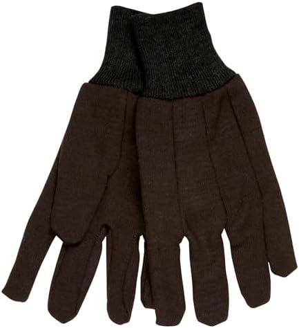 MCR Safety 7100 Jersey Cotton/Polyester Clute Patterns Men's Gloves with Jersey Knit Wrist, Brown, Large, Pair of 1