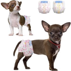Dono Female Dog Diapers-48PCS, Super Absorbent, Wetness Indicator, XS (8-14 inches), Pink Bone, Female Dogs, 48 Count