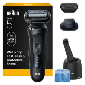 Braun Electric Razor for Men Series 5, Beard Shaver, Electric Shaver, Precision Trimmer, 4-in-1 Clean & Charge Center, S5 5160cc