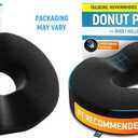 PT ENDORSED Donut Pillow for Tailbone Pain Relief - Hemorrhoid Pillow for Sitting, Orthopedic Donut Seat Cushion for Pressure Relief, Post Surgery, Postpartum Pregnancy, Lifting Cushions for Coccyx