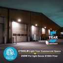 Lightdot 5 Pack 250W Wall Mount Wall Pack, 100-277V, 37500LM Dusk-to-Dawn, 6KV, IP65 ETL, 70ft Coverage Area, Wall Pack LED Exterior Light for Parking Lots/Building Exteriors/Yard/Factory