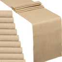 10 Pack Natural Burlap Table Runners (12 x 108 Inch) | Rustic Jute Table Runners for Wedding, Farmhouse, Thanksgiving, Coffee Table Decor Cover, Fall Décor & Parties