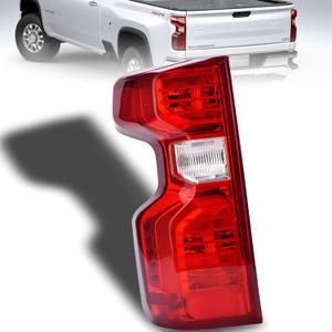Nakuuly Tail Light Halogen Type Compatible With 2019 2020 2021 2022 2023 2024 Chevy Silverado 1500 2500HD 3500HD Left Driver Side Taillight Rear Lamp Brake Signal Assembly with Bulb (NON-LED Model)