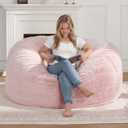 ZurNesfure Bean Bag Chair for Adults,4FT Giant Bean Bag Chair Pink,Large