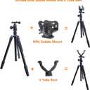 Adjustable Hunting Shooting Stick Tripod Rifle & Pistol Shooting Rest Stand for Gun,Rifles and Crossbows, Tripods with V Yoke & Shooting Saddle Clamp for Hunting Sticks