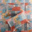 VISIMISI Cotton Bedspread Quilt Sets Reversible Coverlet Sets Comforters Vintage Bohemian Patchwork Bedspread,Orange,King Size