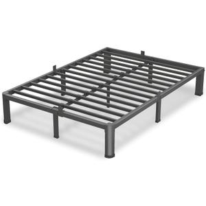 7 Inch Queen Bed Frame, 3500Lbs Heavy Duty Metal Platform with Round Corner Legs Mattress Slide Stopper, Steel Slat Support No Box Spring Needed, Noise Free, Non-Slip, Easy Assembly