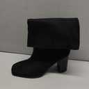 Allegra K Women's Stretch Round Toe Block Heel Sock Ankle Boots (7.5)