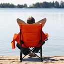 Unisakey Oversize Foldable Rocking Camping Chair,300lbs Capacity,Orange | With headrest & cup holder, easy fold portable design, ideal for camping, backyard & beach, supports up to 300lbs