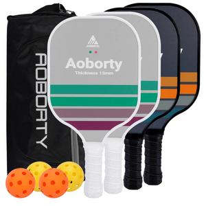 Pickleball Paddles 4 Pack - USAPA Light Graphite Premium Rackets Fiber Face & Polymer Honeycomb Core Pickleball Set with 4 Outdoor Indoor Balls Including Portable Carry Bag