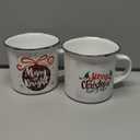 12 Pack Christmas Coffee Mugs Set, 12 oz Enamel Merry Christmas Mugs White and Red Funny Novelty Holiday Cups for Women Men Coworkers Gifts Xmas Party Favor