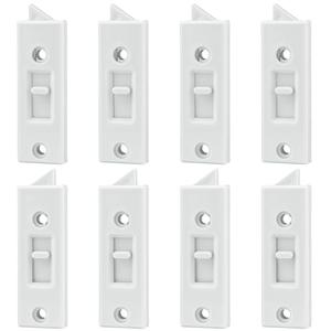8 Pcs Window Latch Locks Spring Loaded Window Tilt Latch Replacement Part by JPKTA,Vinyl Plastic Construction,Window Parts and Hardware 2 Inch Hole Center Spacing Sliding Lock White