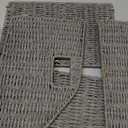 Geyecete Dog Toy Basket - Wicker Baskets for Organizing Pet Toys, Grey, Rectangular, Paper Rope, Rustic