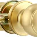 Karlstone 1 Pack Passage Door Knob, Gold Door Knob Closet,Door Handle No Key for Hallway and Brass Door Knobs, Round Gold Door Handles