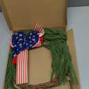 Daifunli Patriotic Wreath for Front Door 16 Inch Red White Blue Wreaths Memorial Day 250th Anniversary 4th of July American Flag Decorations for Independence Day Wall Window Home Porch Holiday Decor