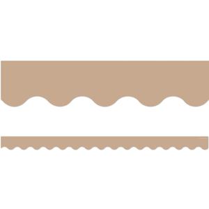 4 x Teacher Created Resources Light Brown Scalloped Border Trim (TCR7129)