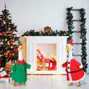 2 Set Christmas Goose Outfit Lawn Porch Goose Clothes Christmas Costume for Geese Xmas Patio Yard Outdoor Decor(23 Inch,Elf, Santa) (L)