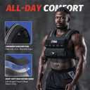 ZELUS Weighted Vest Men, 45lbs Adjustable Weight Vest with 10/16/20 removable Iron Weights and Reflective Strips, No-Bounce Design for Strength Training, Running, HIIT & Calisthenics, Black, 45LB