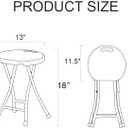 COOZMENT Folding Stool with Handle, Folding Chair,Folding Bar Stool with Non-Slip Feet,Indoor and Outdoor Foldable Stool for Adults(13"11.5"18"), 18-Inch,Set of 1