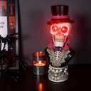 16.5" Halloween Skull Head Decor Statue, Decoration Home Decoration Party Decoration, Skeleton Collection Statue, Halloween Statues, Resin, Mr. Skeleton