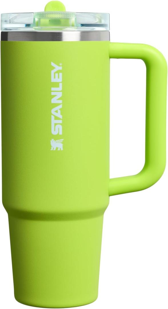 STANLEY Quencher ProTour Flip Straw Tumbler with Leakproof Lid | Built-In Straw & Handle | Cupholder Compatible for Travel | Insulated Stainless Steel Cup | BPA-Free (30 Ounces, Chartreuse)